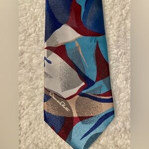 Oscar de la Renta Blue and Red Studio Line Tie